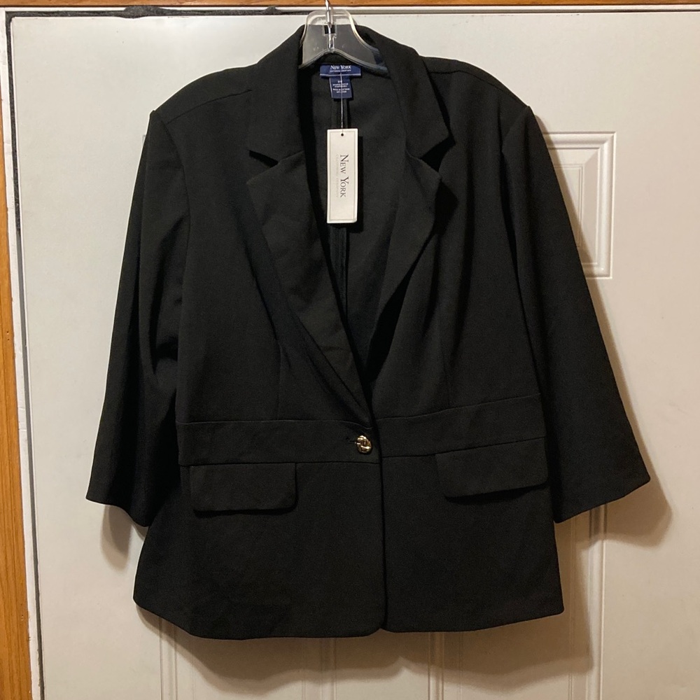 New‎ York Classic Black Blazer 2X NWT